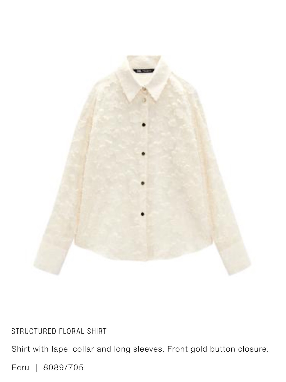 Zara Structured Floral Shirt